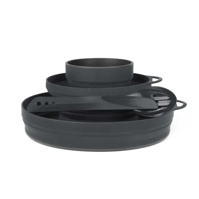 Lifeventure Ellipse Geschirr-Set faltbar 4-teilig grafit