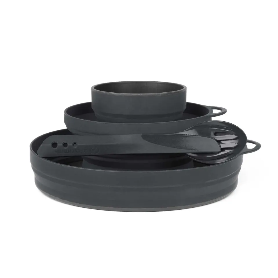 Lifeventure Ellipse Geschirr-Set faltbar 4-teilig grafit