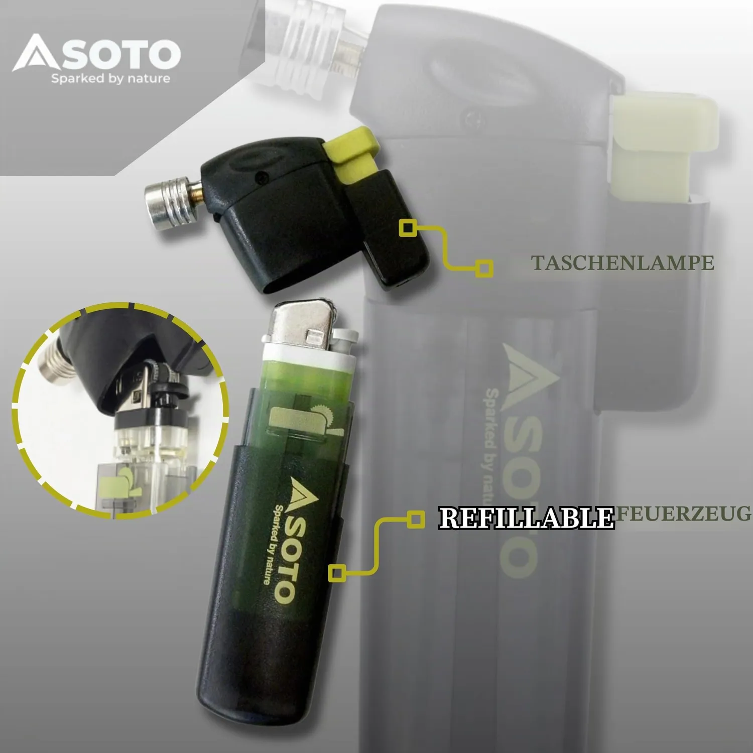 SOTO Pocket Torch Sturmfeuerzeug-Aufsatz 1300°C