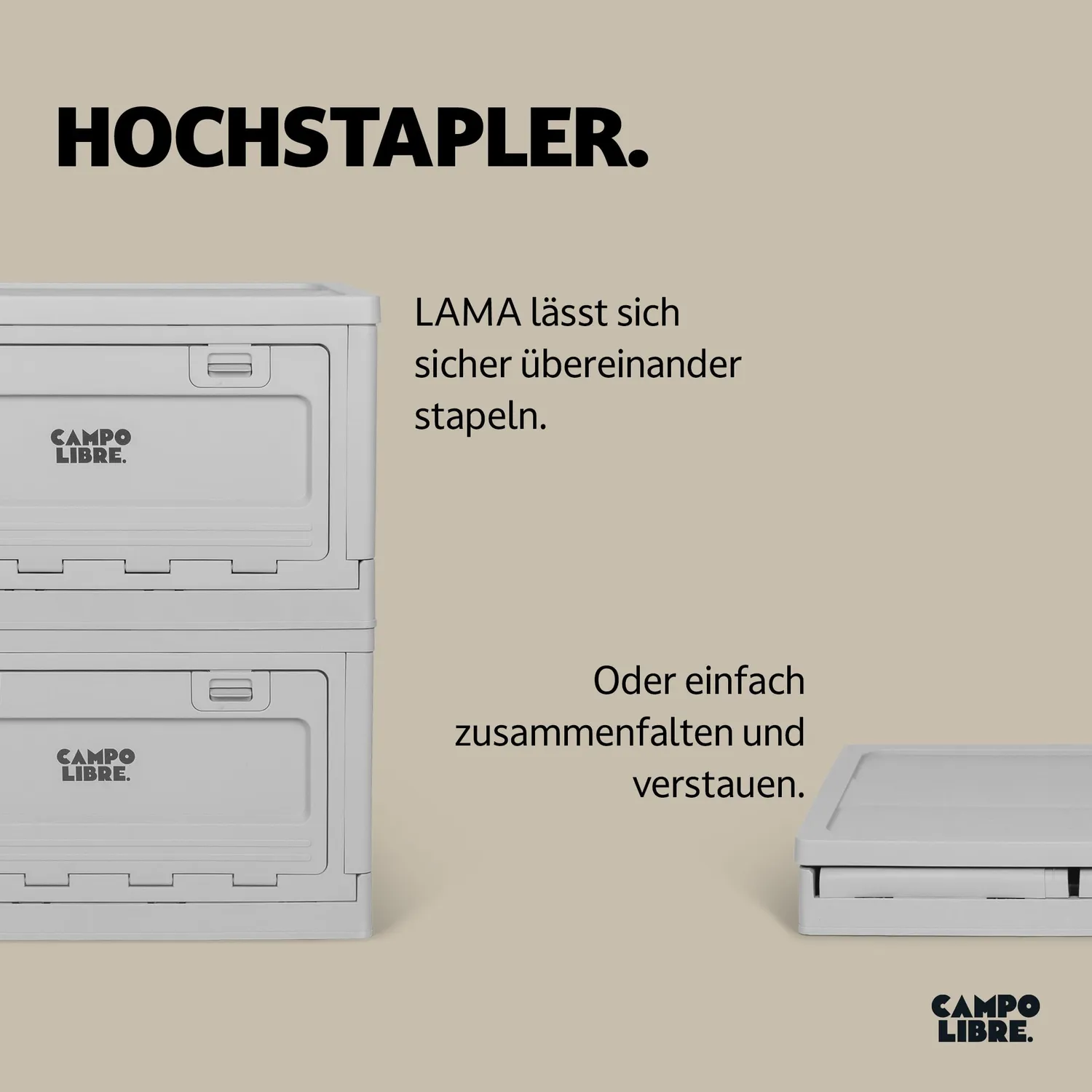 Campo Libre LAMA Aufbewahrungsbox faltbar 20 kg stapelbar