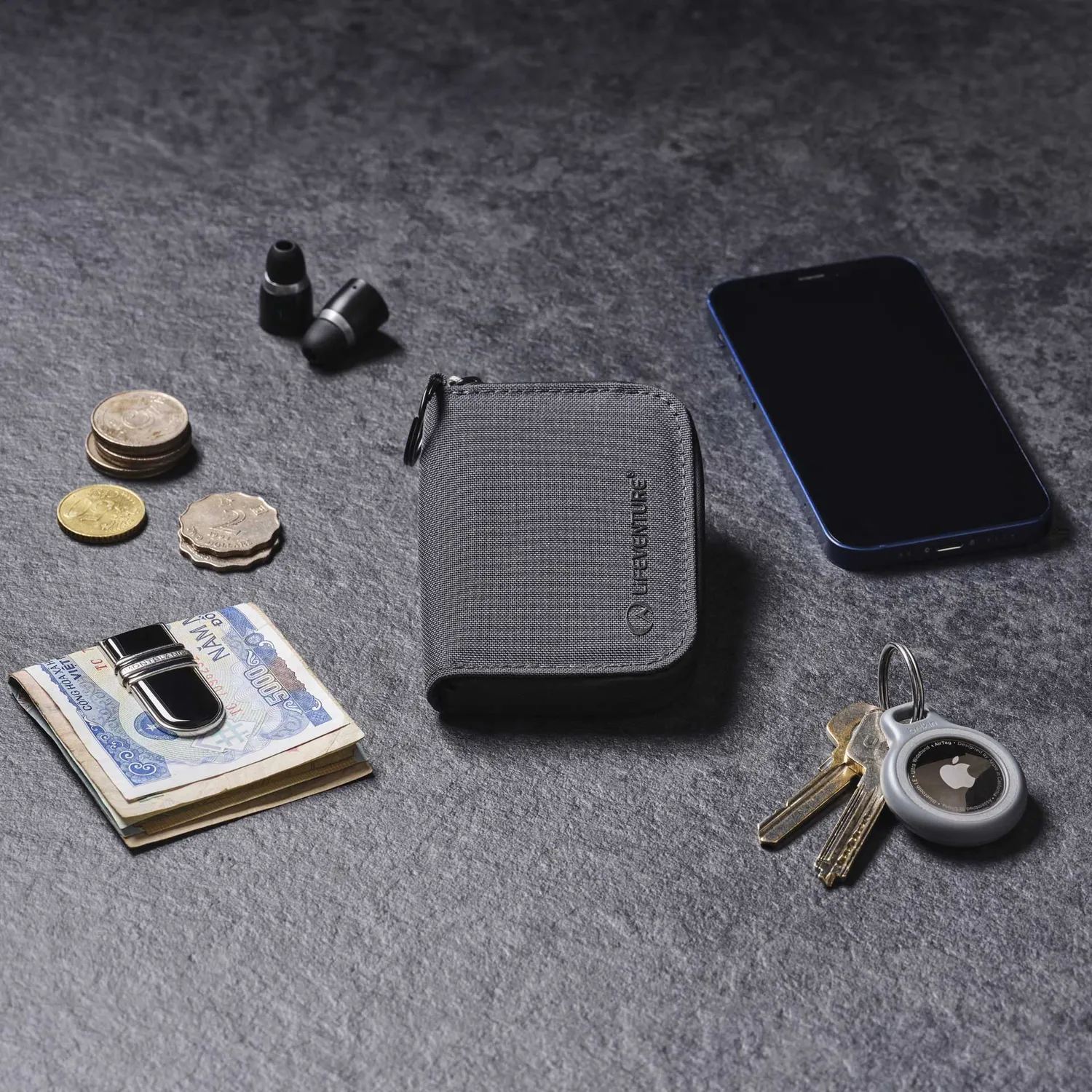 Lifeventure RFiD Münzbeutel Geldbörse recycelt kompakt