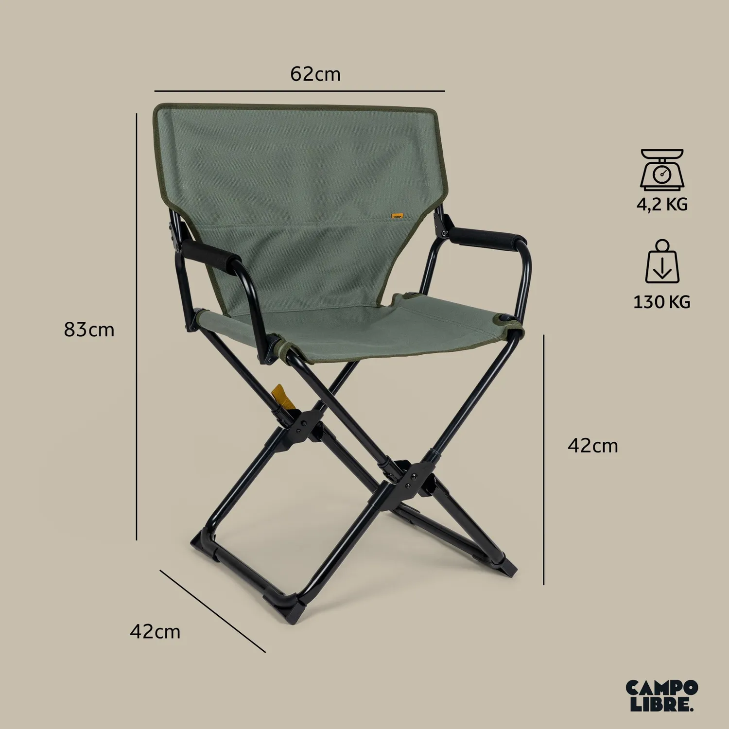 Campo Libre Dundee Campingstuhl faltbar 120 kg kompakt