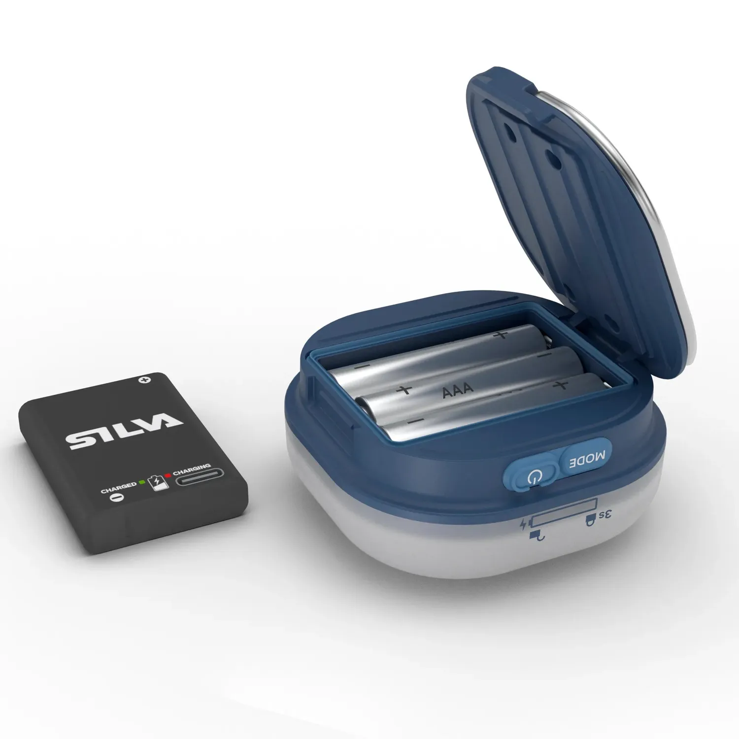 Silva Glow Campinglampe blau 250 Lumen dimmbar
