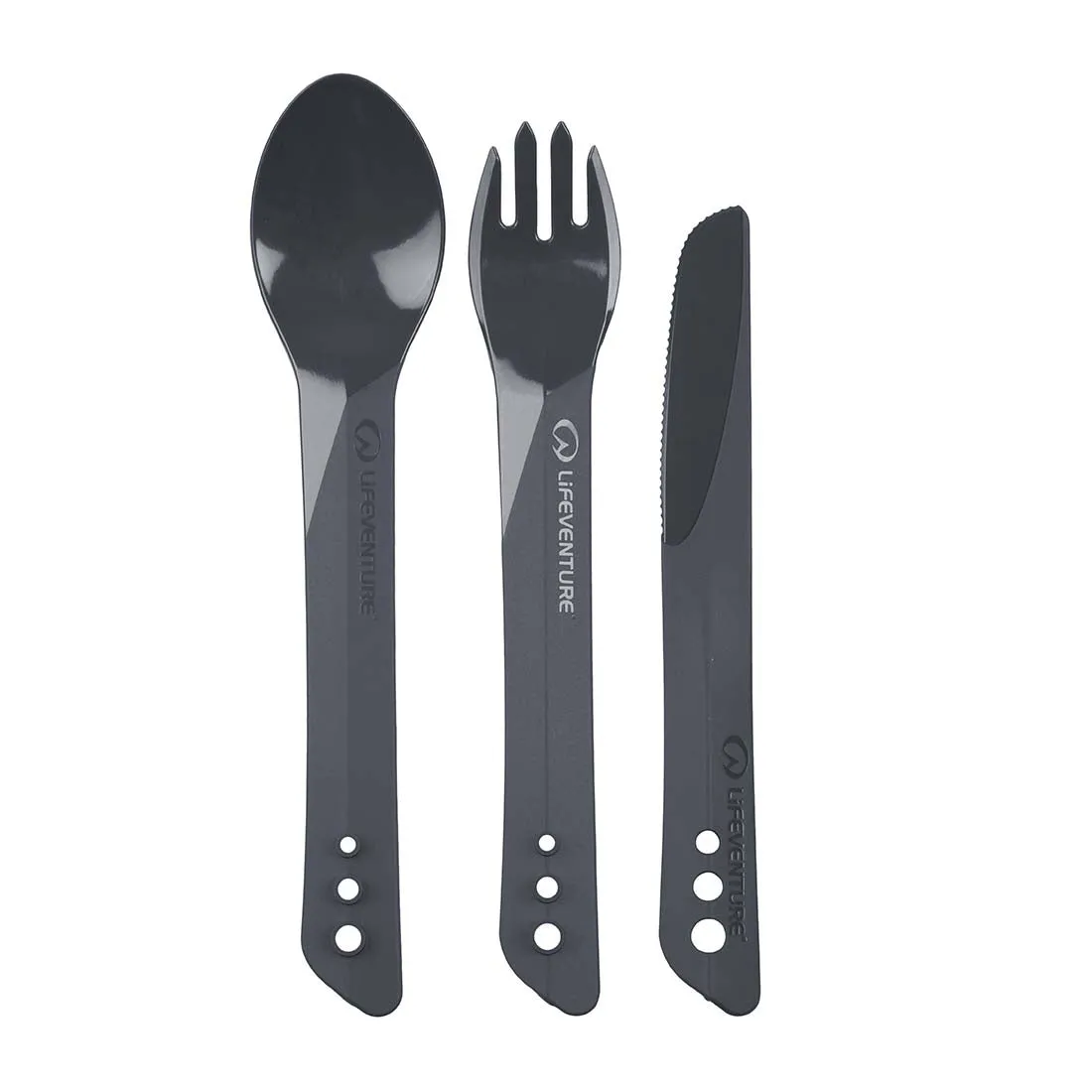 Lifeventure Ellipse Geschirr-Set faltbar 4-teilig grafit