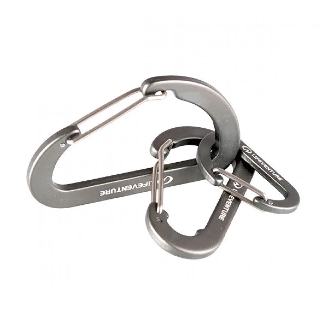 Lifeventure Karabiners Karabiner Alu 3er-Set Schwarz
