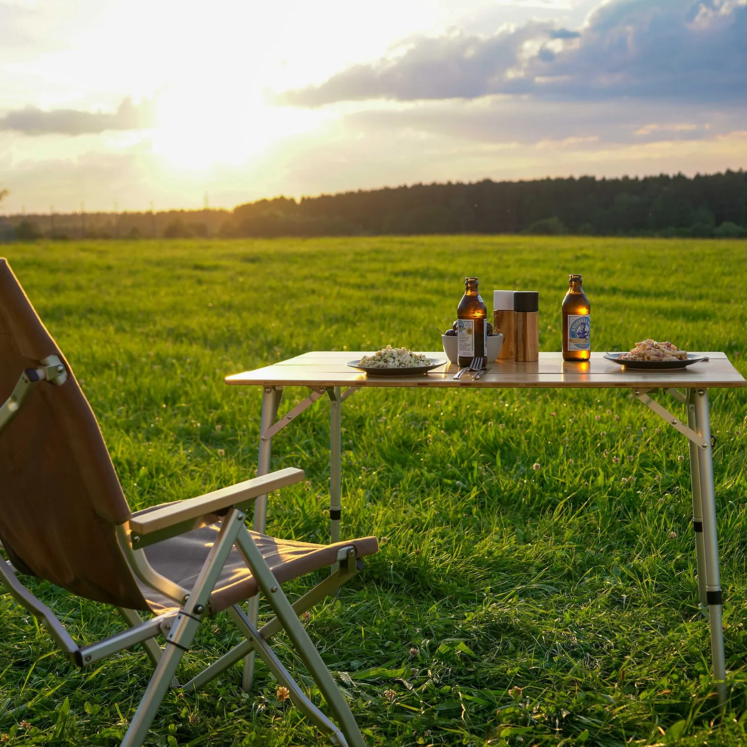 Campo Libre Lara Klapptisch Bambus wetterfest für 4 Personen