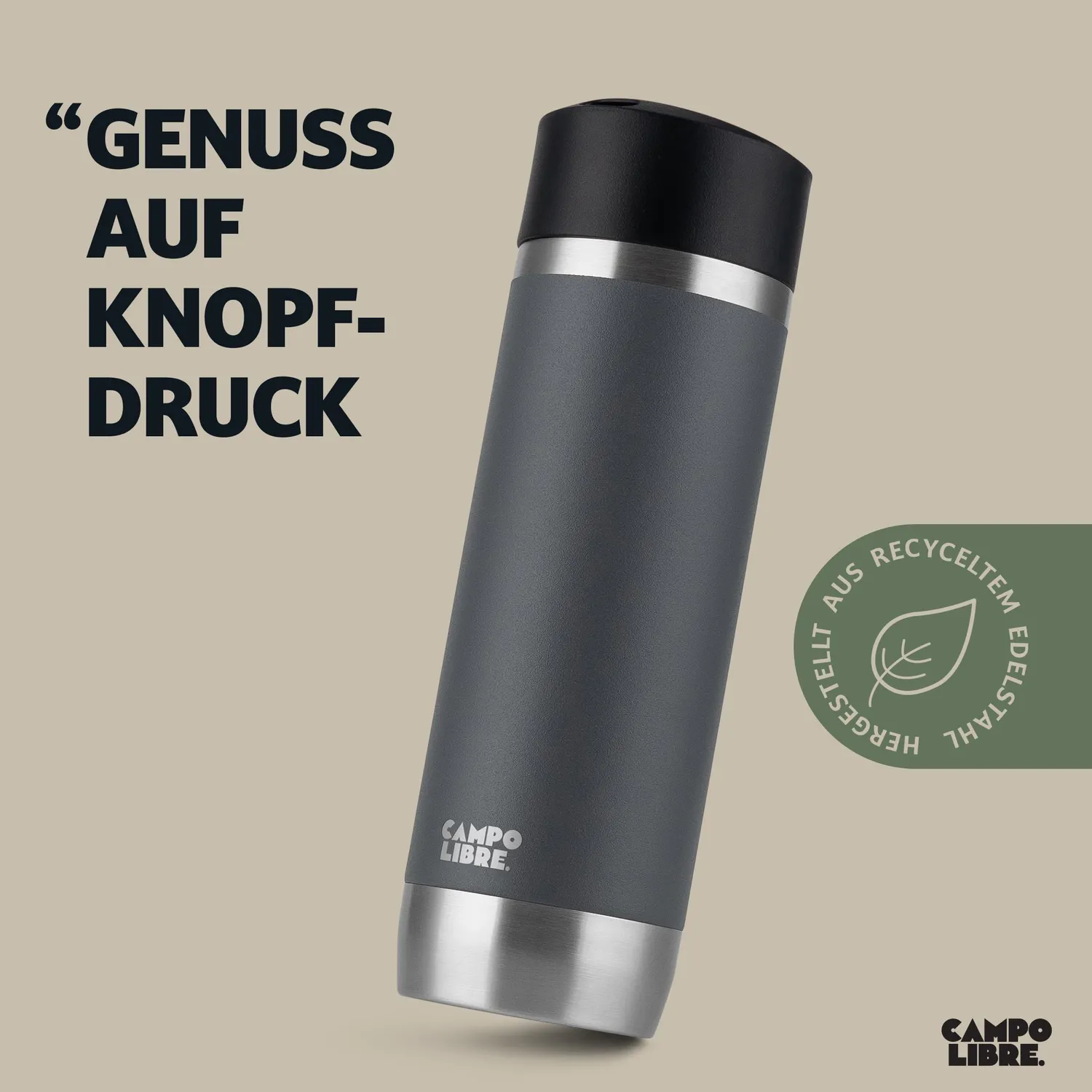 Campo Libre Anto Thermobecher 450 ml Grau auslaufsicher