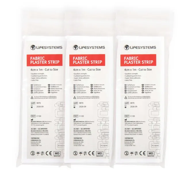 Lifeventure Plaster Fabric Pflaster 4cmx1m 3er-Pack