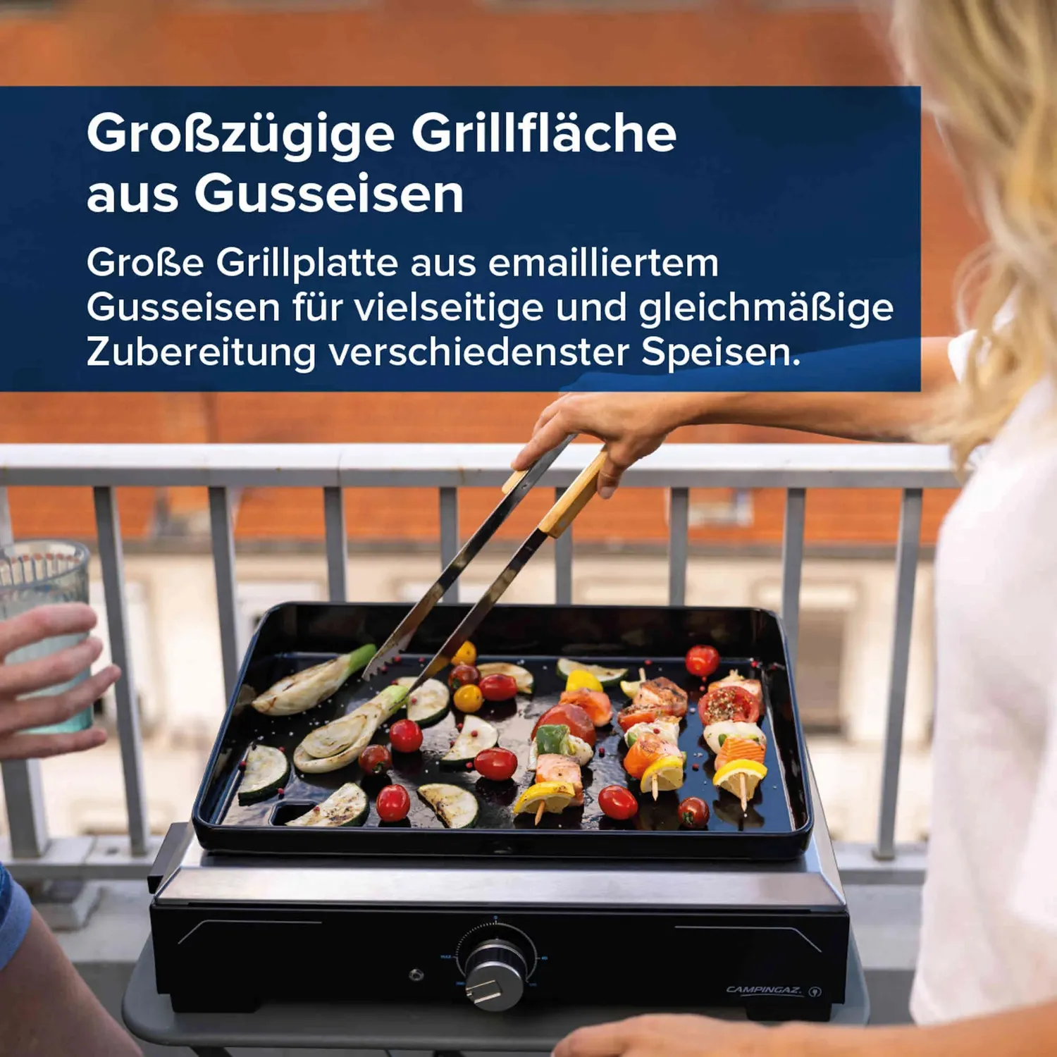 Campingaz Plancha 1 XD Elektro Elektrogrill 2100 Watt Gusseisen