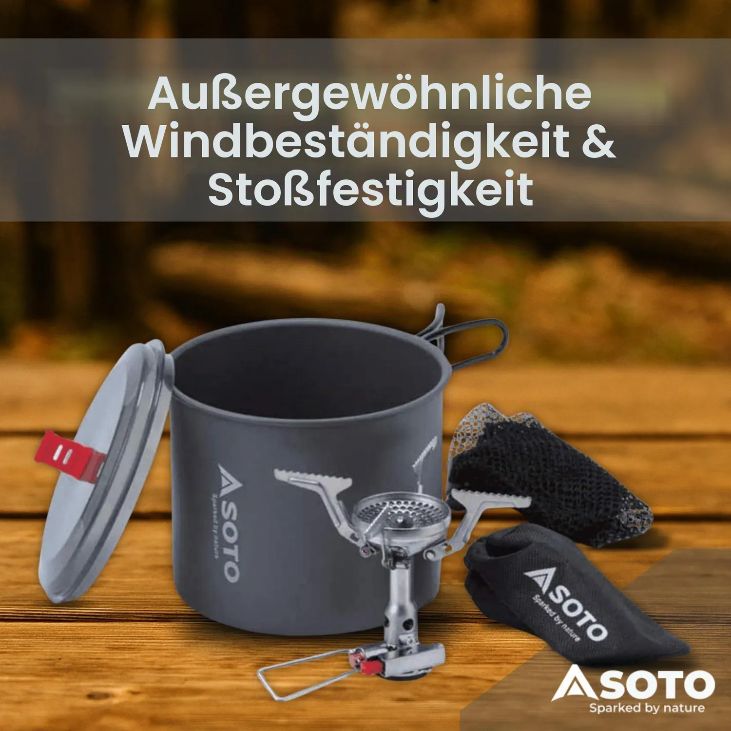 SOTO Amicus New River Gaskocher-Set mit Zündung 1 L windfest