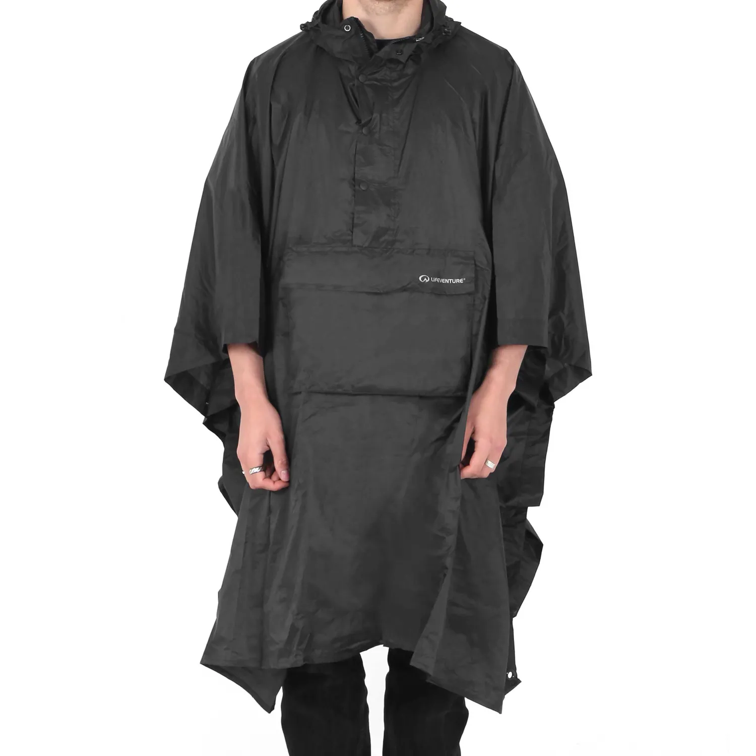 Lifeventure Waterproof Poncho Regenponcho Schwarz