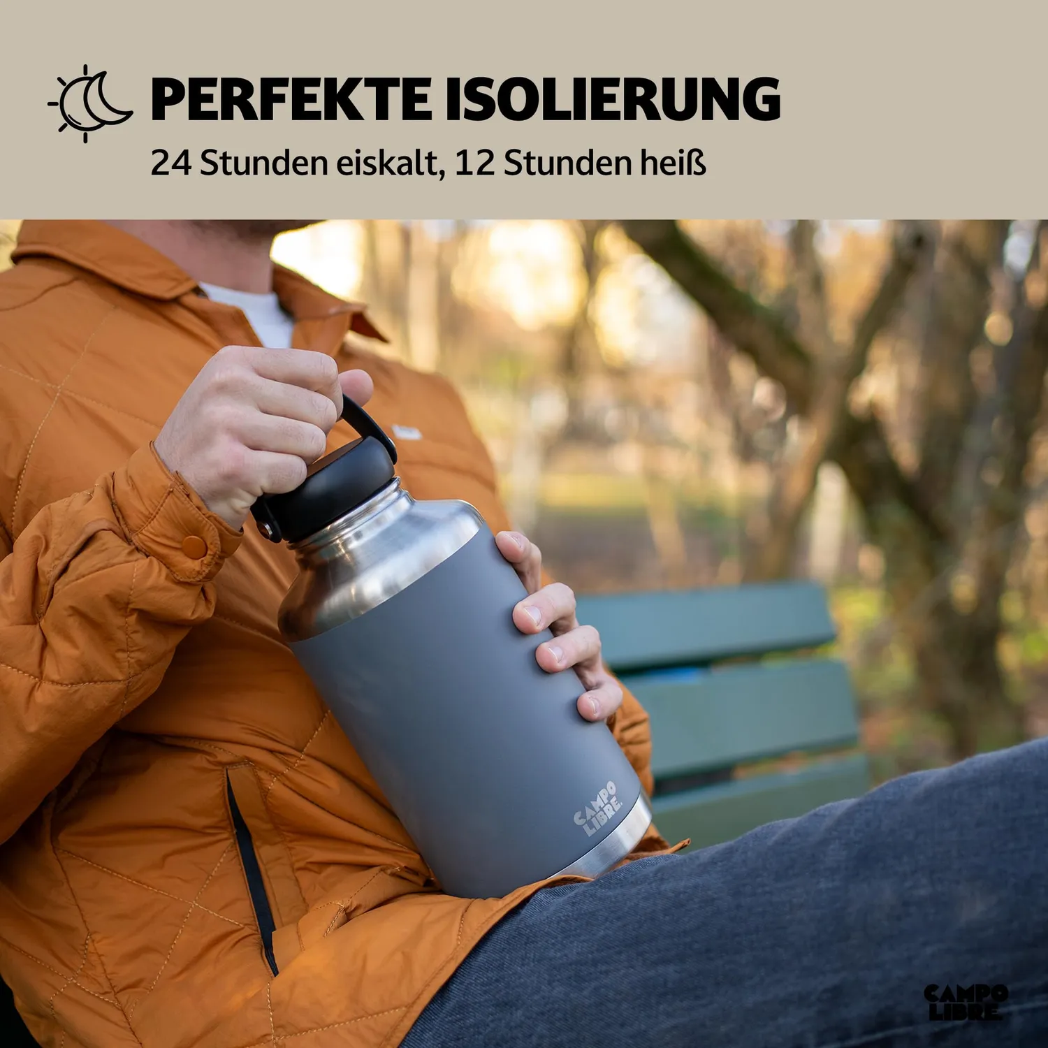 Campo Libre Umberto I Trinkflasche 2l Edelstahl isoliert