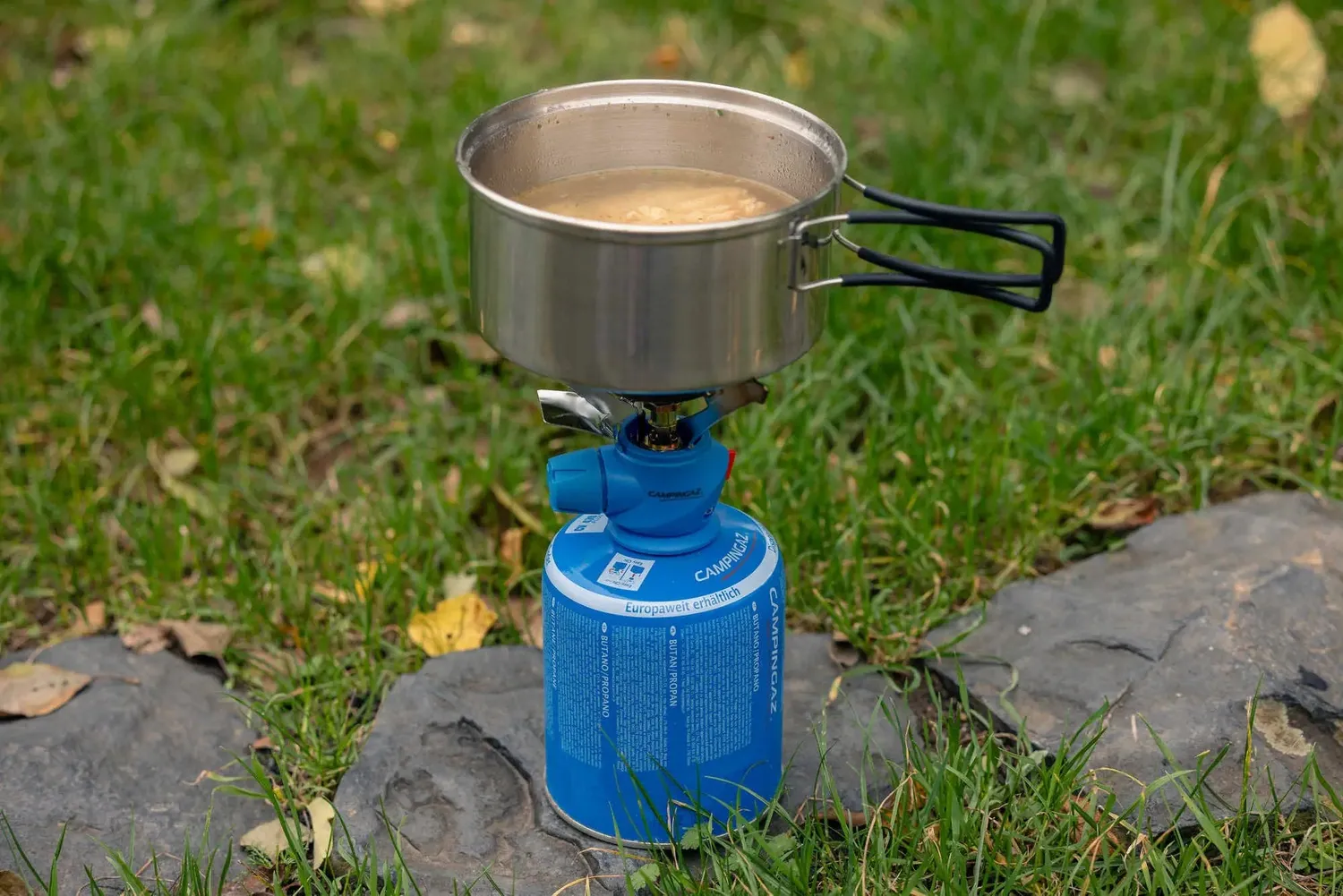 Campingaz Camping-Geschirrset Edelstahl 5-teilig Töpfe Pfanne